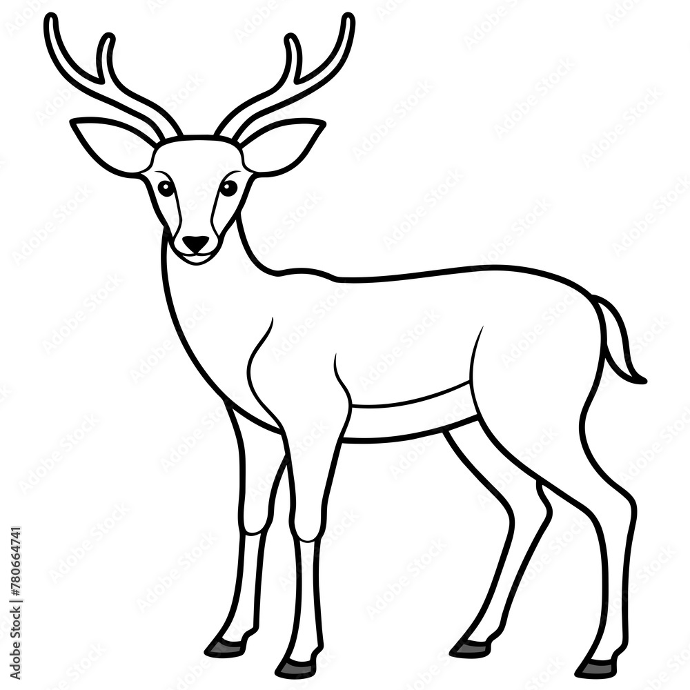 Deer silhouette vector illustration style.
Deer silhouette vector illustration style.