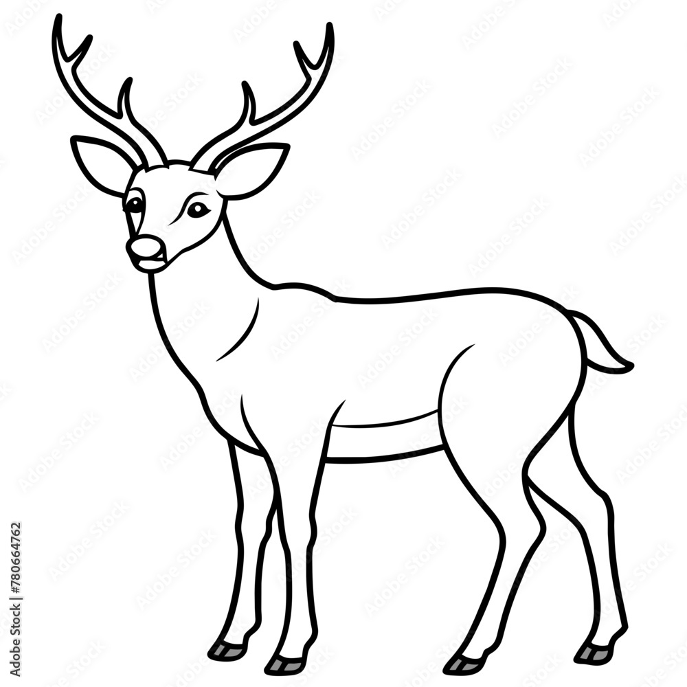 Deer silhouette vector illustration style.
Deer silhouette vector illustration style.