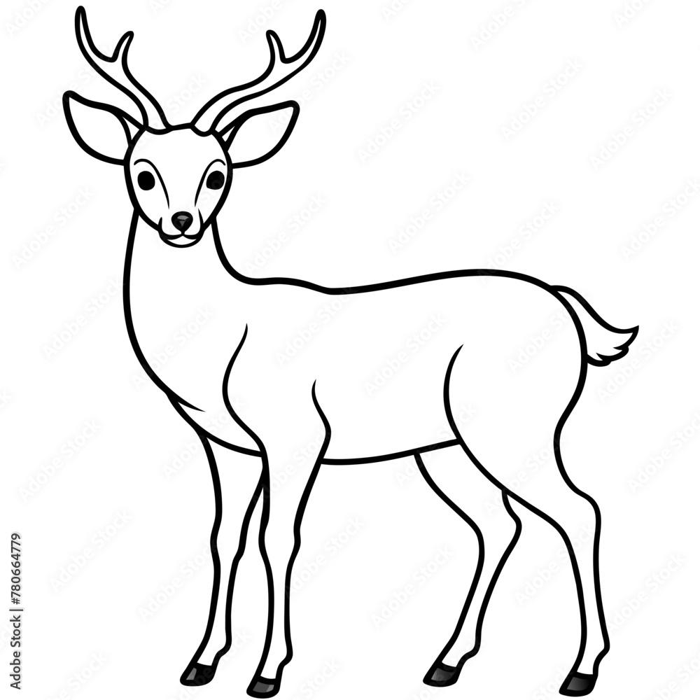 Fototapeta premium Deer silhouette vector illustration style.