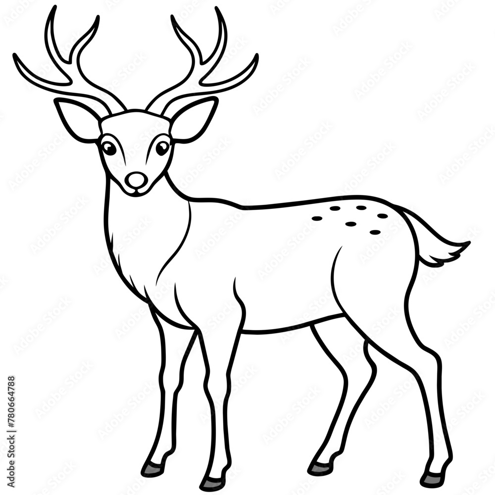 Obraz premium Deer silhouette vector illustration style. 