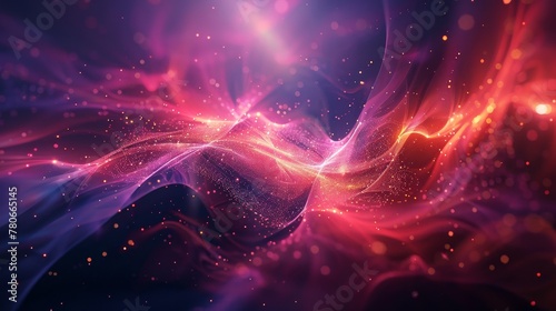 A vibrant abstract backdrop illuminated by a neon laser