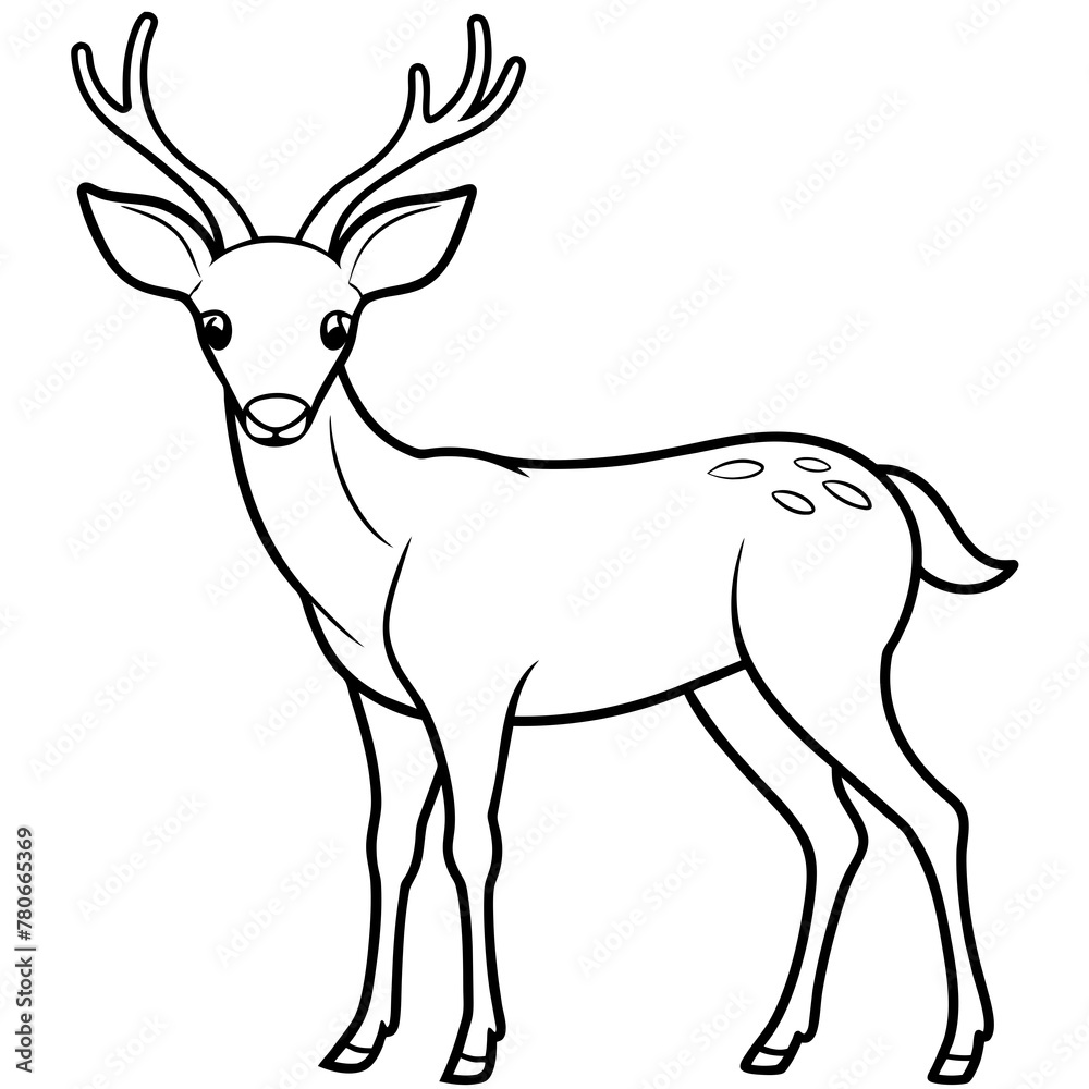 Fototapeta premium Deer vector illustration style. 