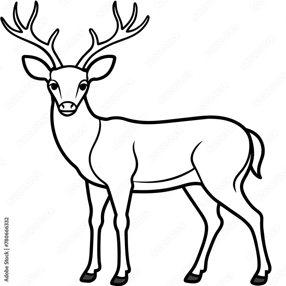 Fototapeta premium Deer vector illustration style. 