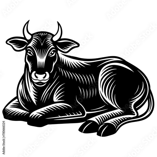 fat-cow-right-lying-icon-bold-engrave  © VarotChandra