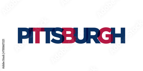 Pittsburgh, Pennsylvania, USA typography slogan design. America logo with graphic city lettering for print and web. photo