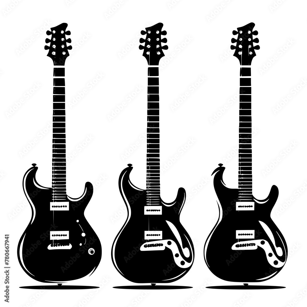 Naklejka premium Bass Guitar Svg, Guitar png, Guitar Silhouette, Guitar Shape SVG, Guitar SVG, Guitarist PNG, Guitarist Vector, Guitar Player Vector, Music Svg, Guitarist SVG, Musician SVG, Guitarist Clipart, Music No