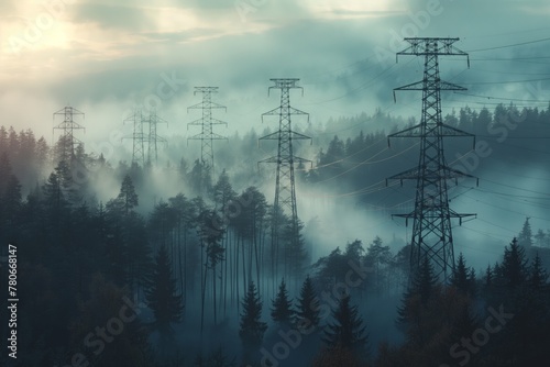 Increasing the number of transmission lines in rural areas to increase grid capacity and use clean fuels from renewable energy sources. photo