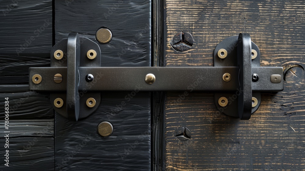 Closeup on innovative screwfix door handles paired with secure latches, showcasing inspired