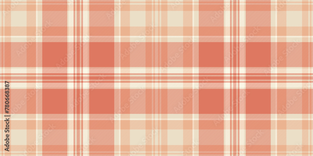 Folklore fabric pattern seamless, arabic check vector texture. Paper textile background tartan plaid in light and red colors.