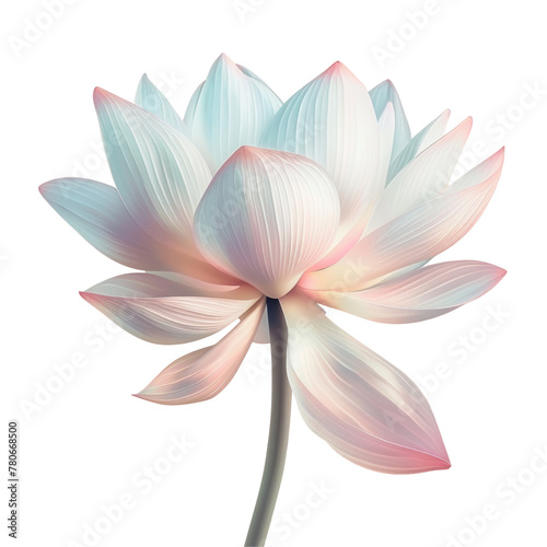 Fototapeta Naklejka Na Ścianę i Meble -  White and pink lotus flower on transparent background, symbolizing purity and beauty