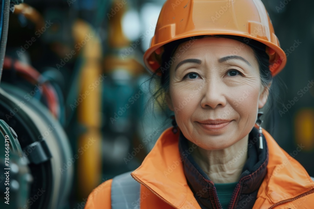 Portrait of a middle aged female electrician Portrait of a middle aged female electrician