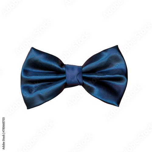 Electric blue bow tie stands out on transparent background