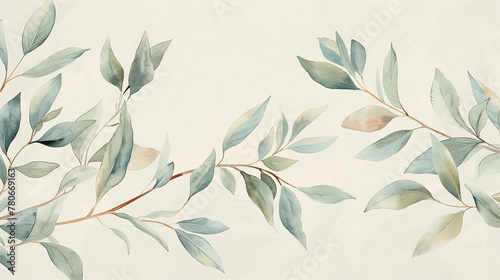 Nature's Elegance: Sage Leaves and Golden Floral Accents
