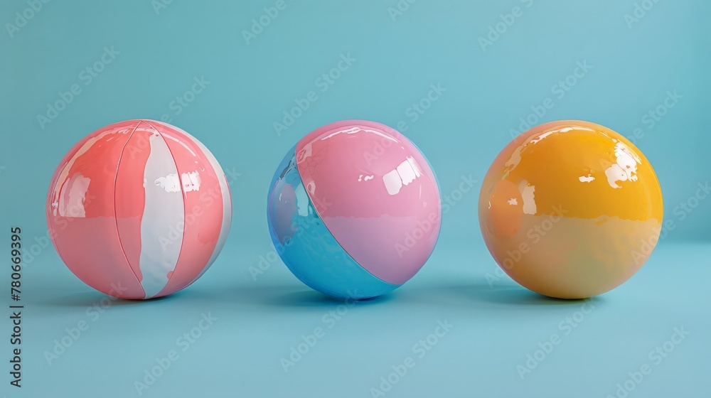 Beach ball 3d clay style in various colors Beach ball 3d clay style in various colors