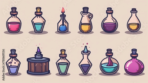 Cel Shaded Glowing Concoctions: Potions Illuminated in Brilliance