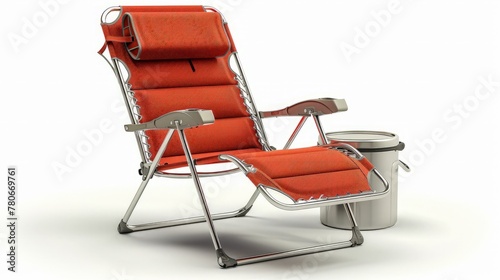Beach chair clipart with a built-in cooler