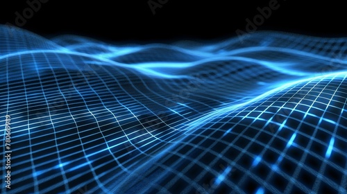 KSAbstract grid background_with glowing blue lines photo