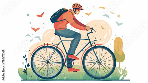 Homem andando de bicicleta - Ilustração photo