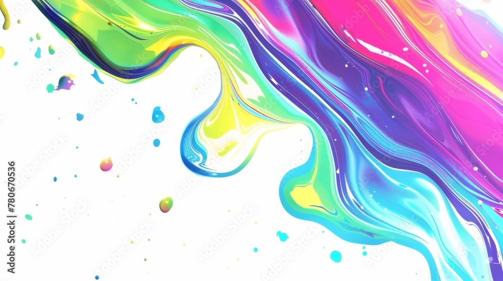 KSColorful rainbow paint splash dripping and flowingKSColorful