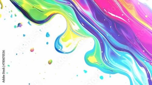 KSColorful rainbow paint splash dripping and flowingKSColorful