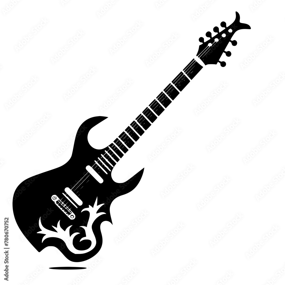 Fototapeta premium guitar, electric, music, instrument, rock, isolated, musical, string, bass, white, black, sound, vector, equipment, jazz, strings, play, musician, wood, concert, red, metal, band, acoustic, electric g