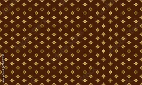 Abstract gradient brown background with luxurious golden Thai pattern for printing on fabric or packing paper.