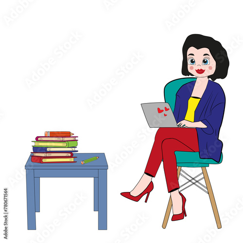 Mujer trabajando con el ordenador.