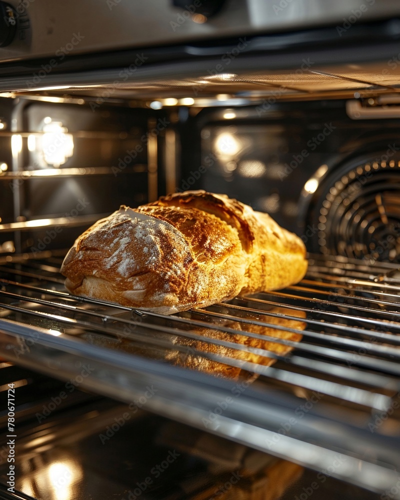 Conventional oven with a glass door, checking on the baking process, no people, throughview , low texture Conventional oven with a glass door, checking on the baking process, no people, throughview , low texture