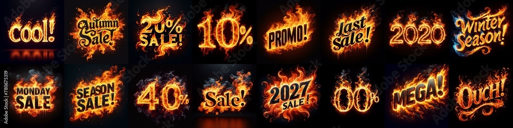 Sale fire and flame concept. AI generated illustration Sale fire and flame concept. AI generated illustration
