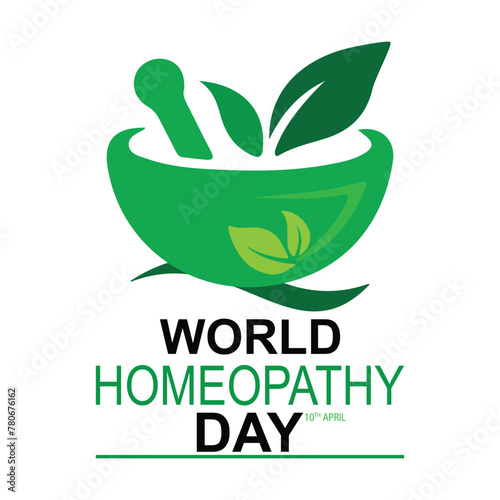 World Homeopathy Day. Homeopathy Day Creative Concept idea for medical health sector promotion use.