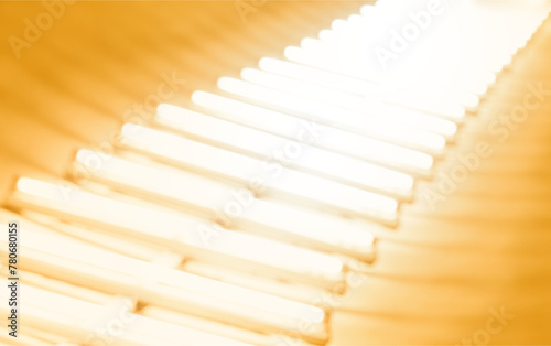 Diagonally oriented warm light lamps abstract backdrop photo