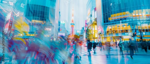 夕刻の東京の抽象的なイメージ photo
