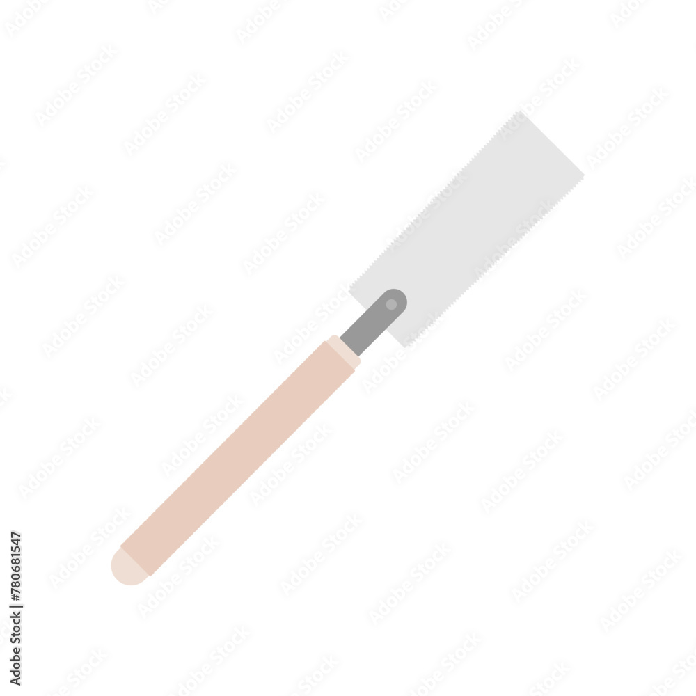 ryoba japanese hand saw. Vector Hacksaw Isolated Illustration. Handsaw Carpenter Tool, Wood Cutting Equipment