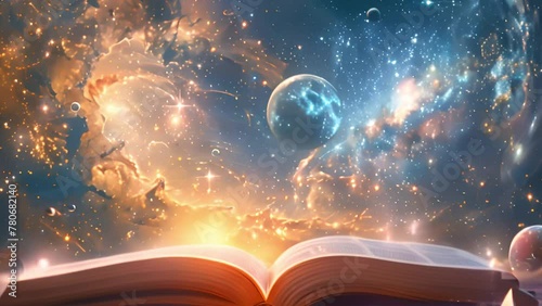 Animated book: Fantasy dreams, outer space adventure