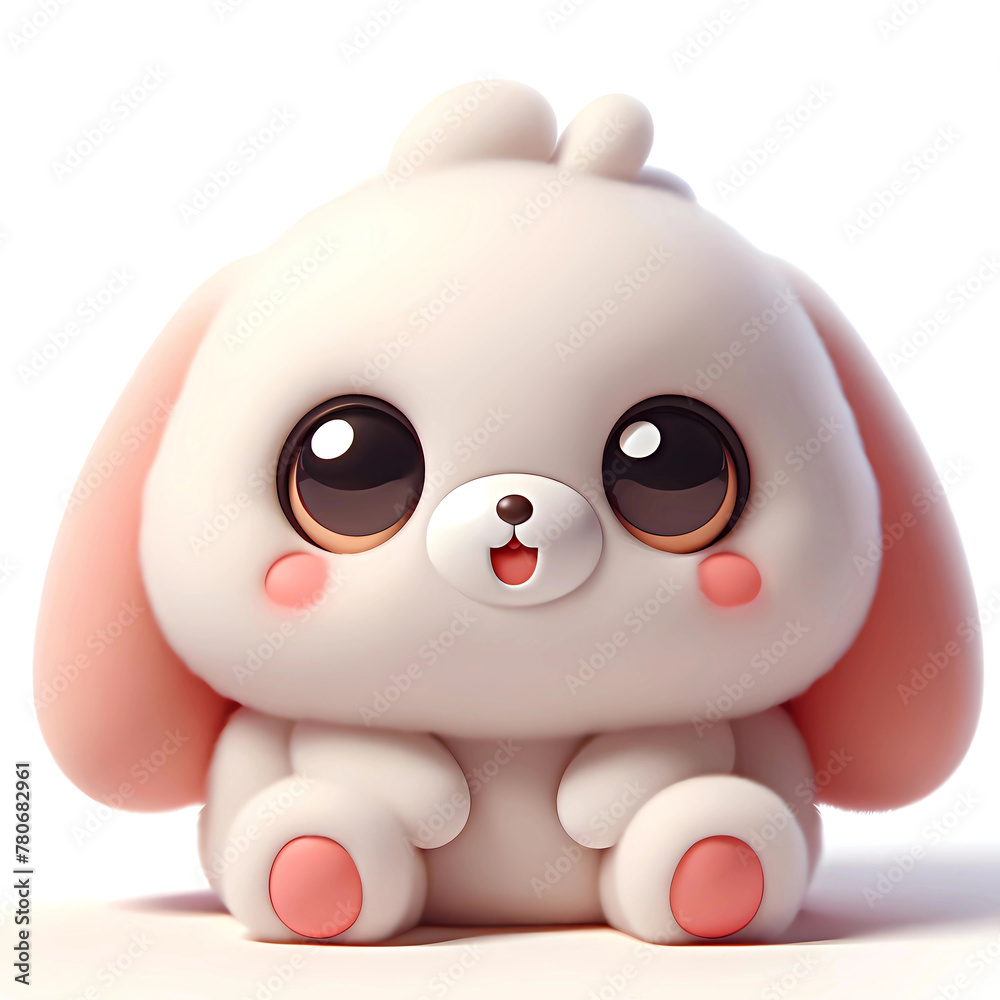 Cartoon cute rabbit with big eyes. Cartoon cute rabbit with big eyes.