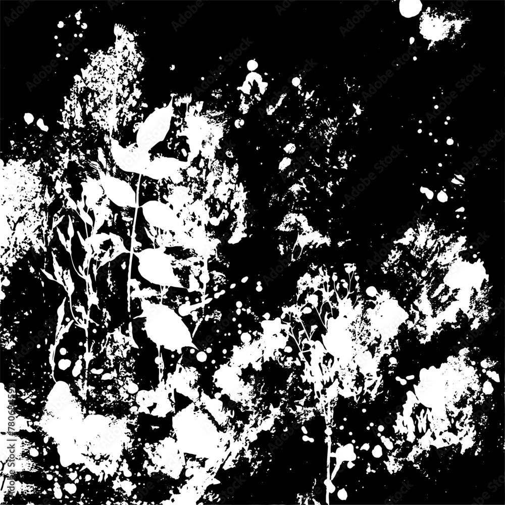 Fototapeta premium Abstract black and white mask. Creative hand drawn background. Grunge graphics universal