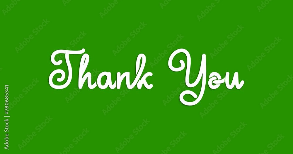 Thank you animation. Handwritten text calligraphy animated on the green screen alpha channel. Great for Wishes, and Greetings. Transparent background, easy to put into any video