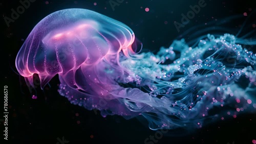 Dreamy galactic jellyfish animation: Beautiful fantasy adventure.