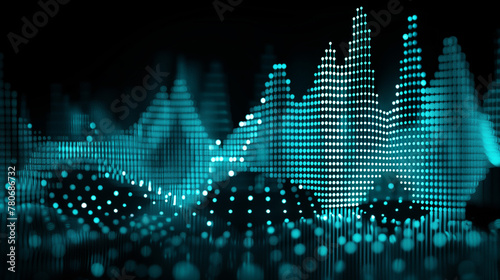 Blue Abstract Digital Dot Sound Wave Background