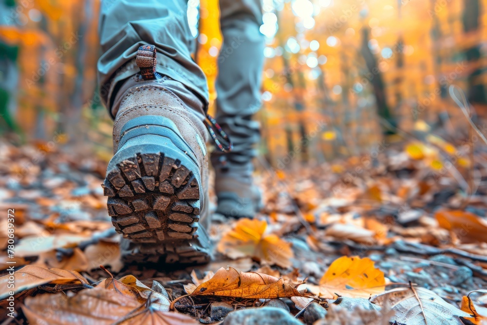 hiking boots in the woods, generative ai. Beautiful simple AI generated image in 4K, unique. hiking boots in the woods, generative ai. Beautiful simple AI generated image in 4K, unique.