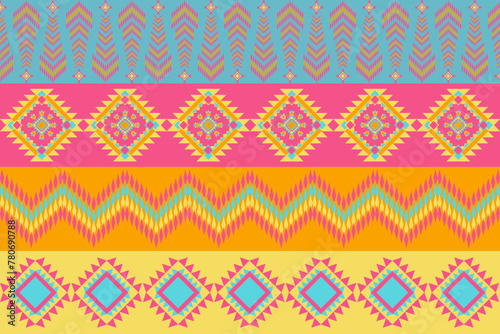 Traditional ethnic,geometric ethnic fabric pattern for textiles,rugs,wallpaper,clothing,sarong,batik,wrap,embroidery,print,background,vector illustration,