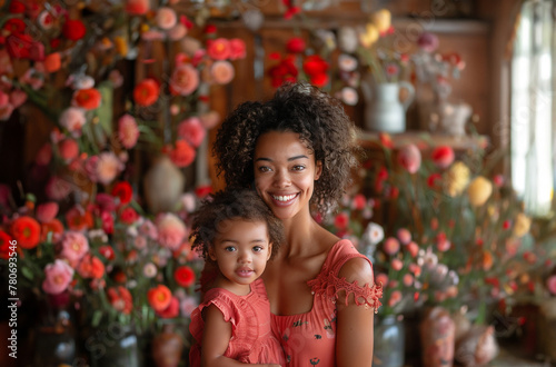 beautiful photography for Mother's Day, a mother with her son posing for the camera