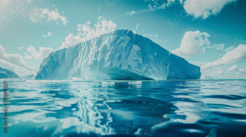 Broken floating iceberg on the assessment caused by climate change, global warming. Climate change, nature. © Malgorzata