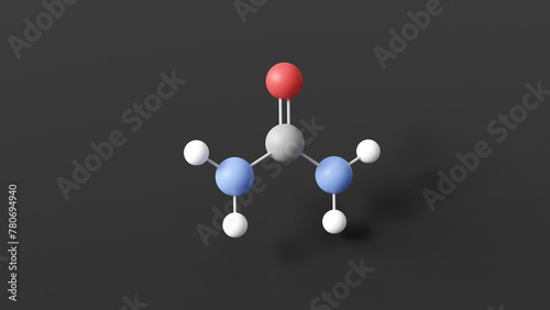 urea molecular structure, improving agent e927b, ball and stick 3d model, structural chemical formula with colored atoms photo