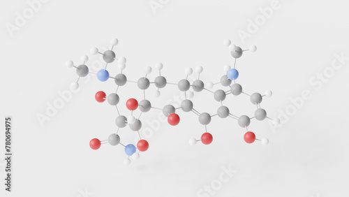 minocycline molecule 3d, molecular structure, ball and stick model, structural chemical formula tetracycline antibiotic