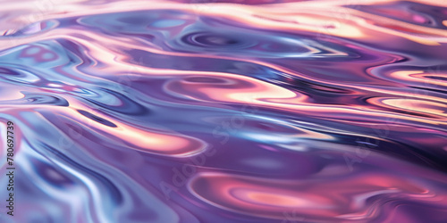 Abstract Flowing Purple and Pink Liquid Over Water Surface Creative and Colorful Liquid Movement Concept
