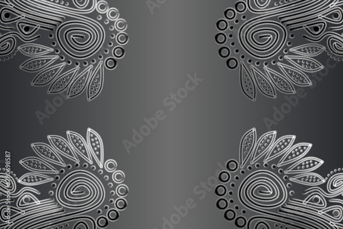 Beautiful aesthetic batik ethnic dayak line art pattern for traditional indonesian culture background 