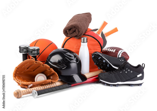 Many different sports equipment isolated on white © New Africa