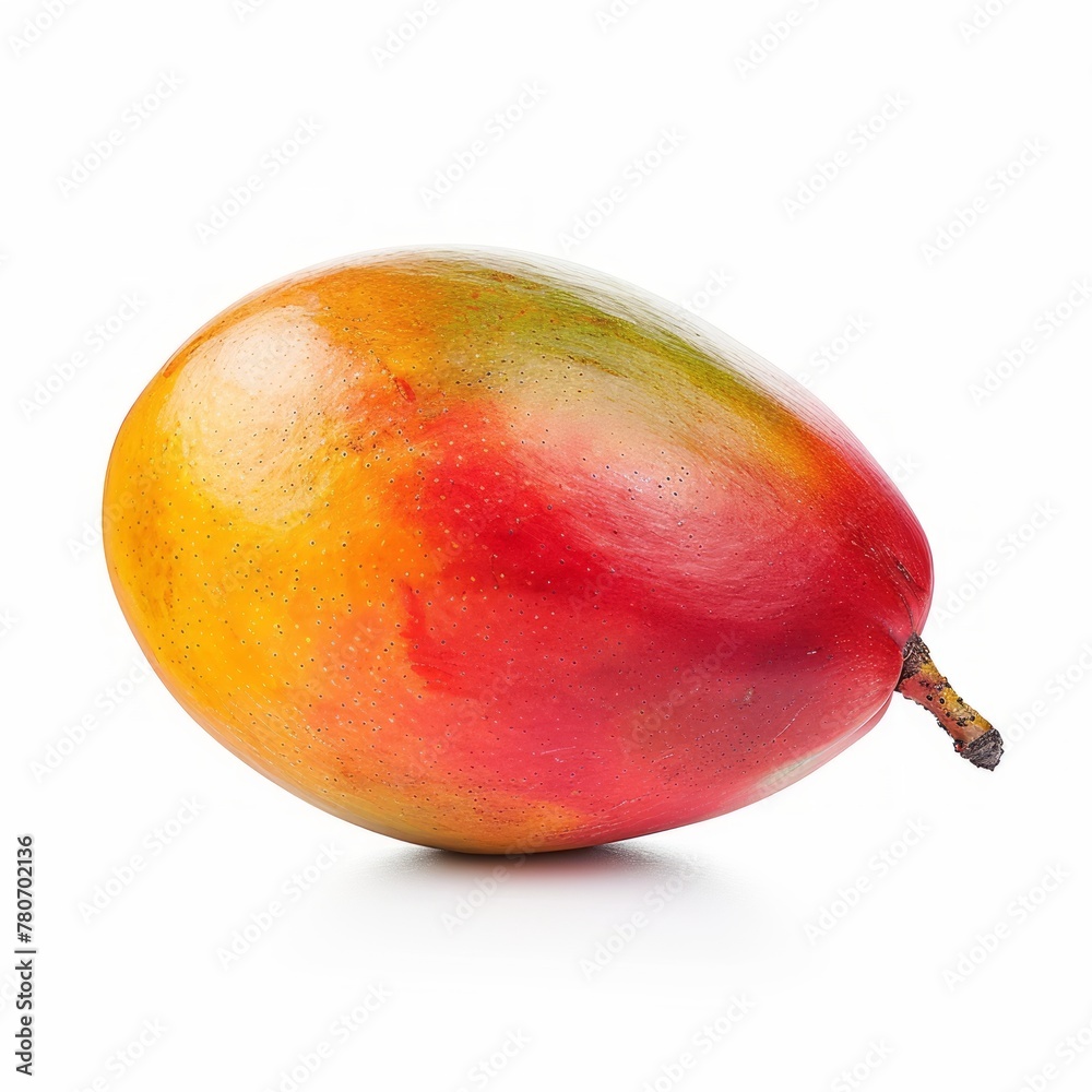 Ripe mango on a white background, showing bright colors and freshness. Ripe mango on a white background, showing bright colors and freshness.