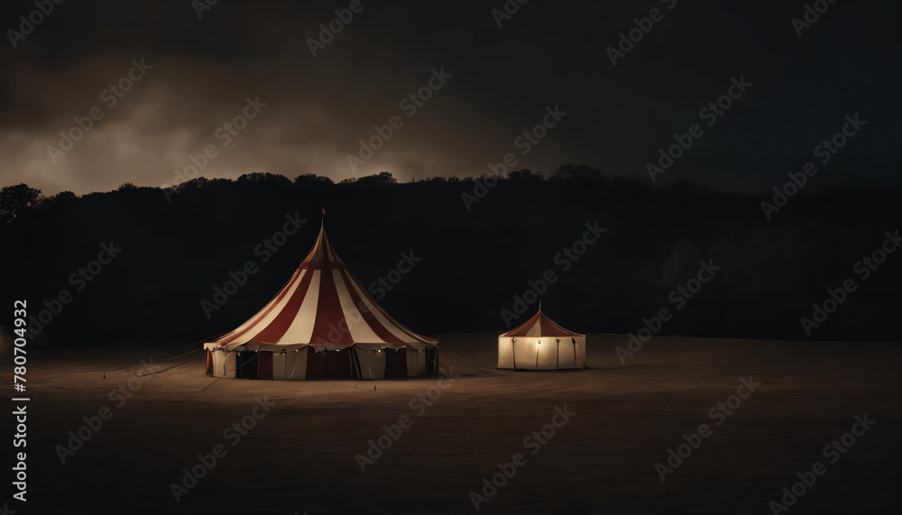 circus tent in the night